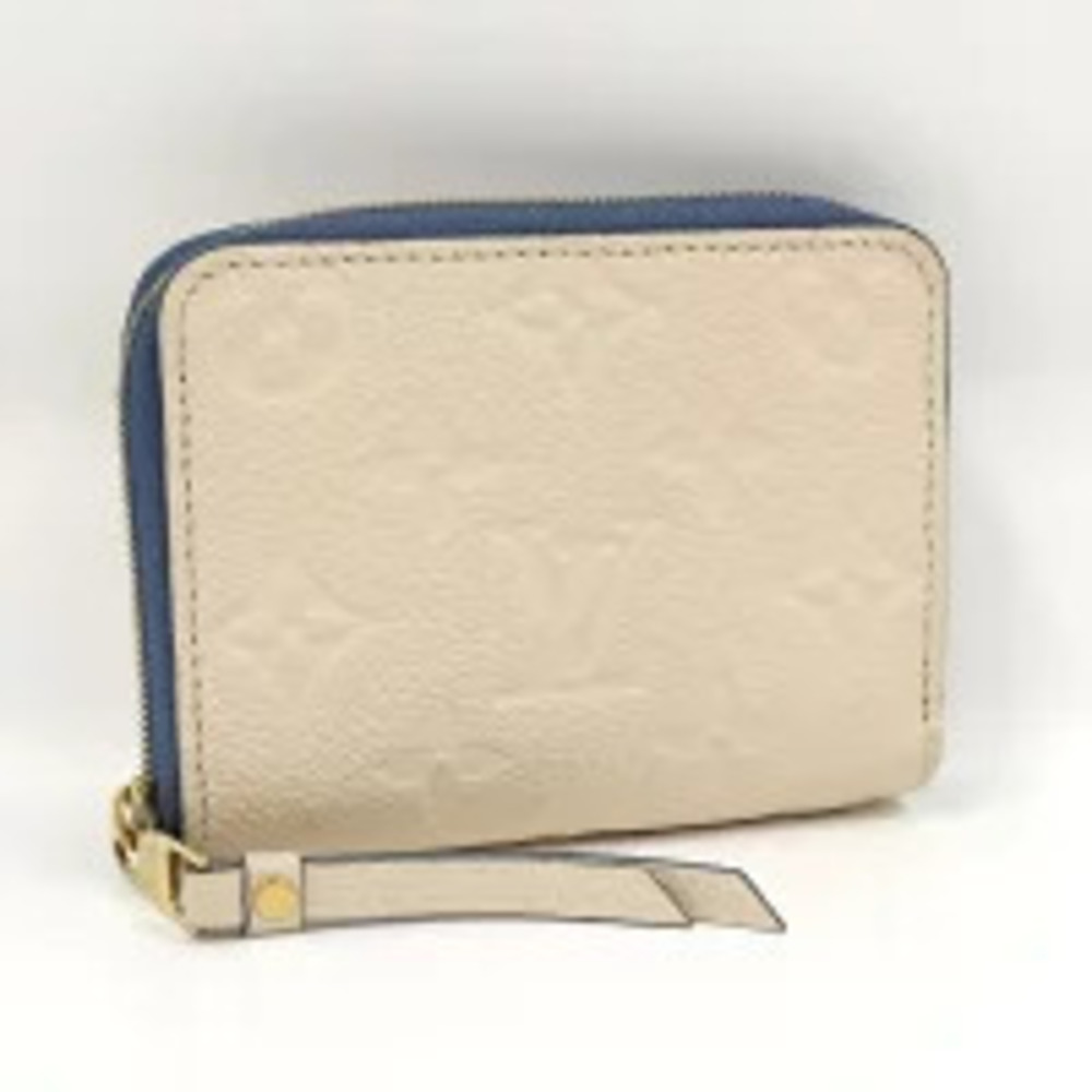 LOUIS VUITTON Zippy Wallet Coin Monogram Empreinte Cream Blue